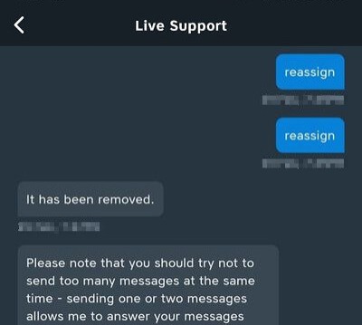 menulog support cancel job