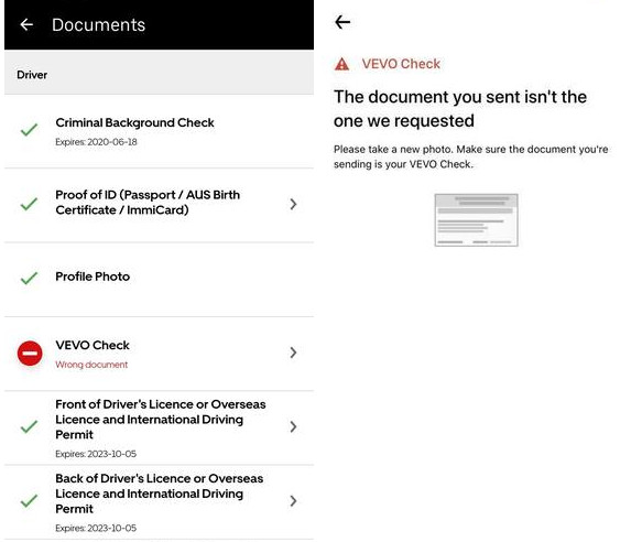 Vevo Check For Uber Driver And Uber Eats Delivery Partners In Australia