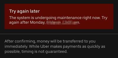 uber payment glitch