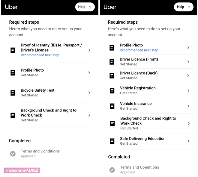 required steps ubereats nz